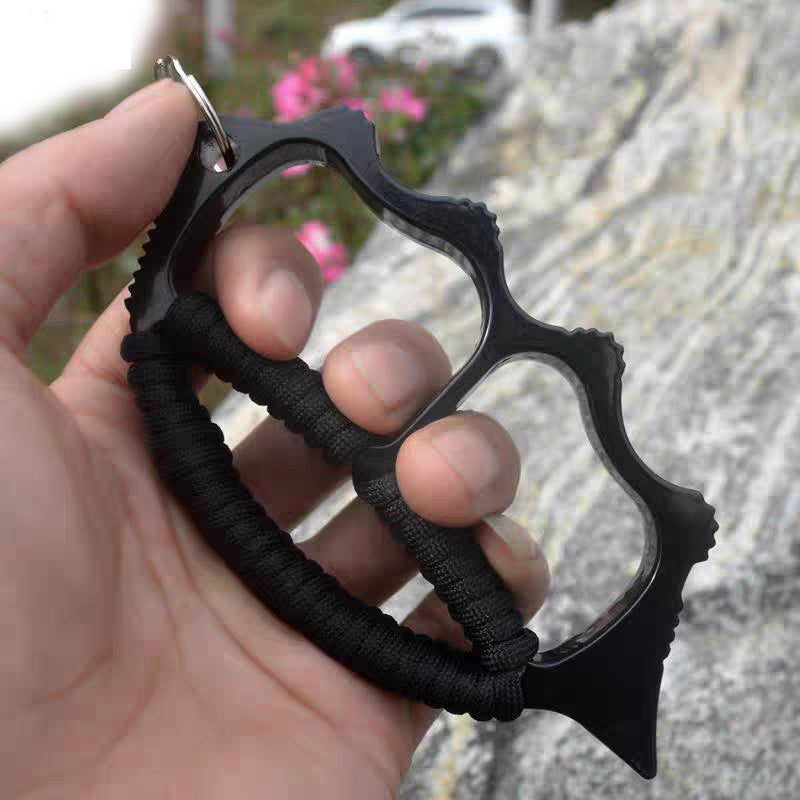 Brass Spiked Knuckles – Dusters with Full Size Zinc Alloy Side Spike 14mm Four Finger EDC