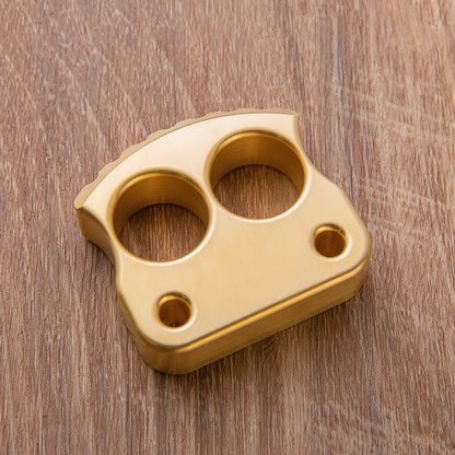 Brass Two Finger Knuckles – 17.6mm Ultra Thick Brush Finish Heavy Duty