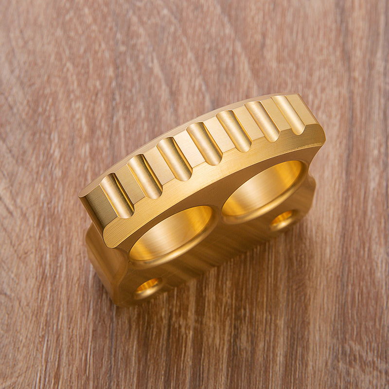 Brass Two Finger Knuckles – 17.6mm Ultra Thick Brush Finish Heavy Duty