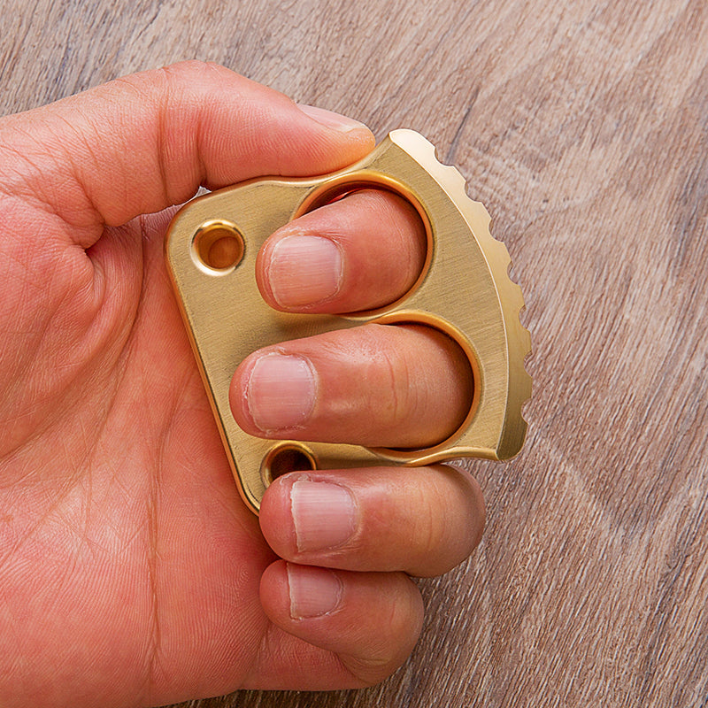 Brass Two Finger Knuckles – 17.6mm Ultra Thick Brush Finish Heavy Duty