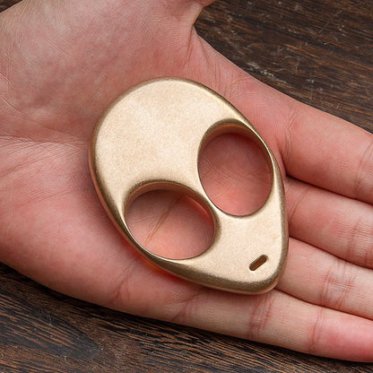 Brass Two Finger Knuckles – Alien ET with Stonewash Unique Design