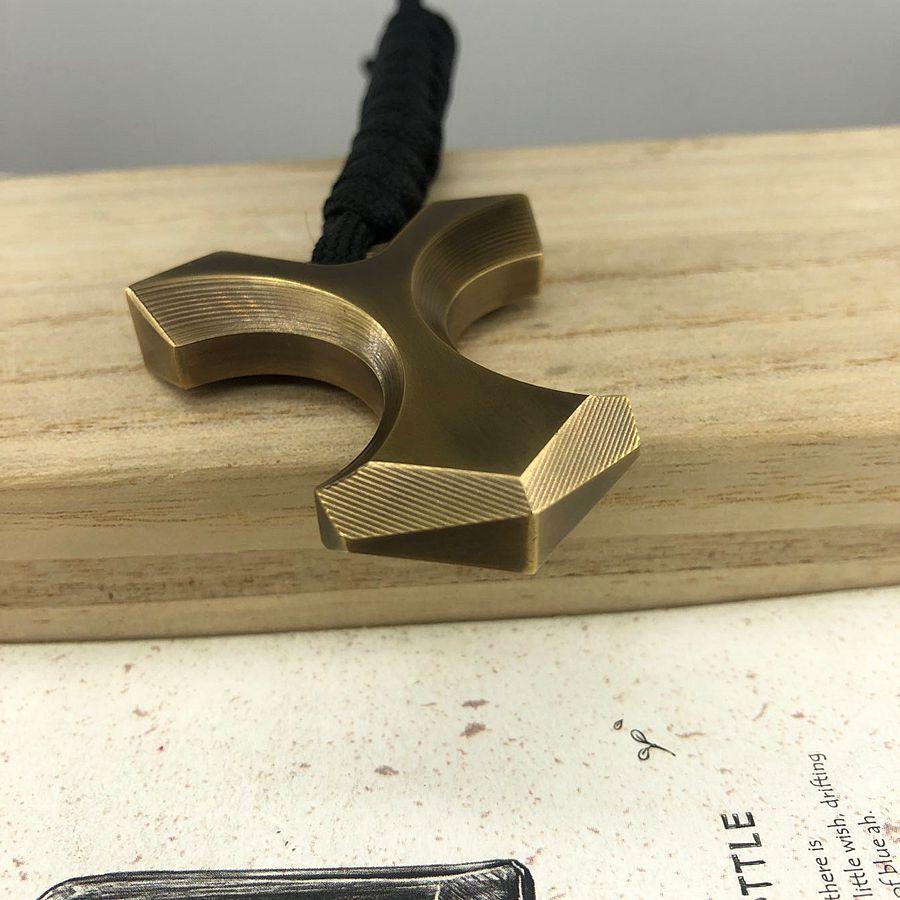 Brass Two Finger Knuckles – Dusters with H-59 EDC Self Defense Tool with Paracord