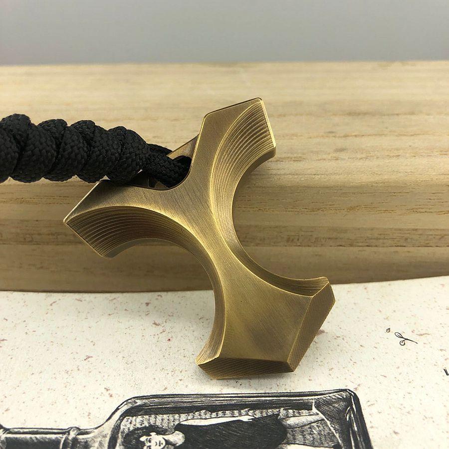 Brass Two Finger Knuckles – Dusters with H-59 EDC Self Defense Tool with Paracord