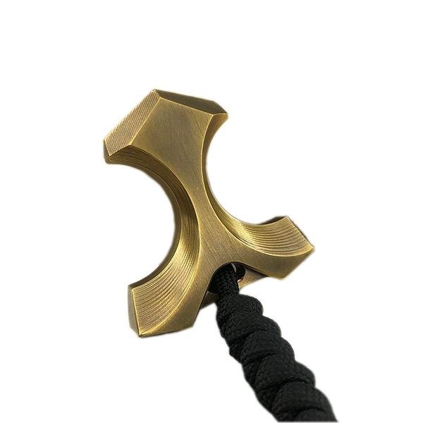 Brass Two Finger Knuckles – Dusters with H-59 EDC Self Defense Tool with Paracord