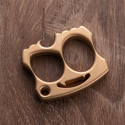 Brass Two Finger Knuckles – EDC with Little Devil Stonewash Gothic Compact Design