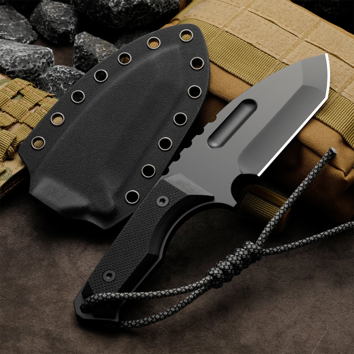 Bushcraft Knife – Savage Angel CPM-3V Full Tang with G10 Handle & Kydex Sheath