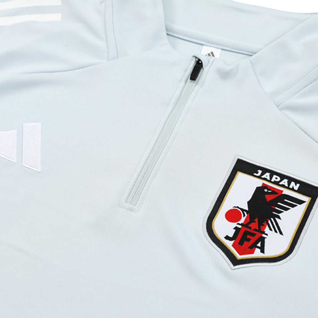 Kids Japan 2026 White Zipper Sweatshirt Kit (Top+Pants)