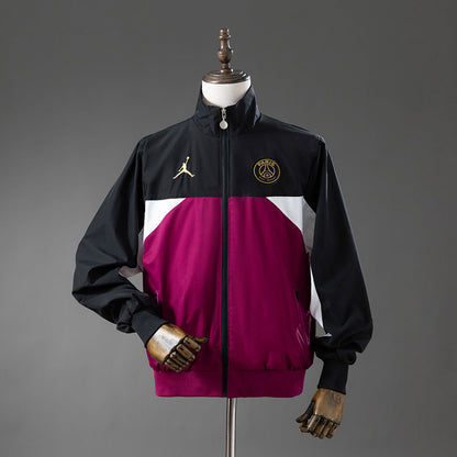 PSG Windbreaker 2025/26 Black & Psychedelic Purple Football Soccer Jacket