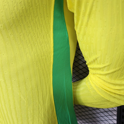 Player Version Brazil Jersey 25/26 Home Long Sleeves Football Kit Soccer Jersey