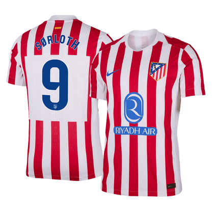 SØRLOTH #9 Mens Atletico Madrid Home Jersey 2025/26 - Player Version (Slim Fit)