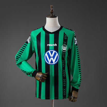 Wolfsburg Away Jersey 1995-1996 Retro Long Sleeves Football Kit Soccer Shirt