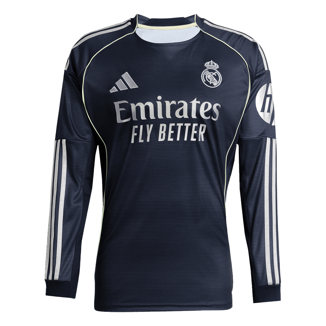 Mens Real Madrid Away Long Sleeve Jersey 2025/26