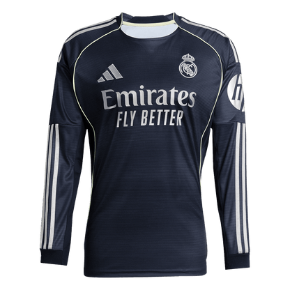 Mens Real Madrid Away Long Sleeve Jersey 2025/26