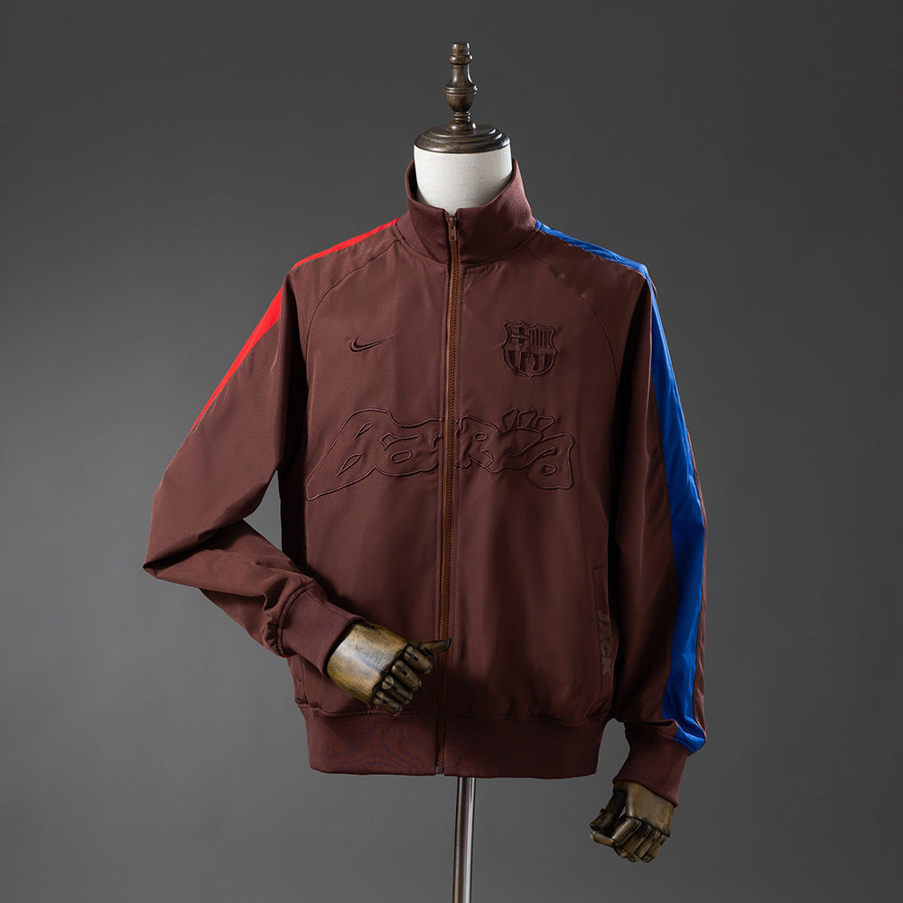 Barcelona x Travis Scott Windbreaker 2025/26 Brown Football Soccer Jacket
