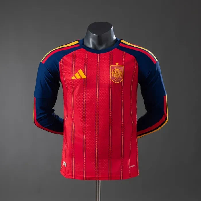 Player Version Spain Home Jersey 2026 World Cup Football Kit Long Sleeves