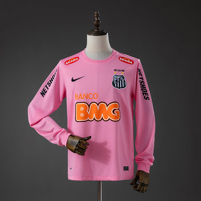 Santos Pink Jersey 2012-2013 Long Sleeves Retro Football Kit Soccer Shirt