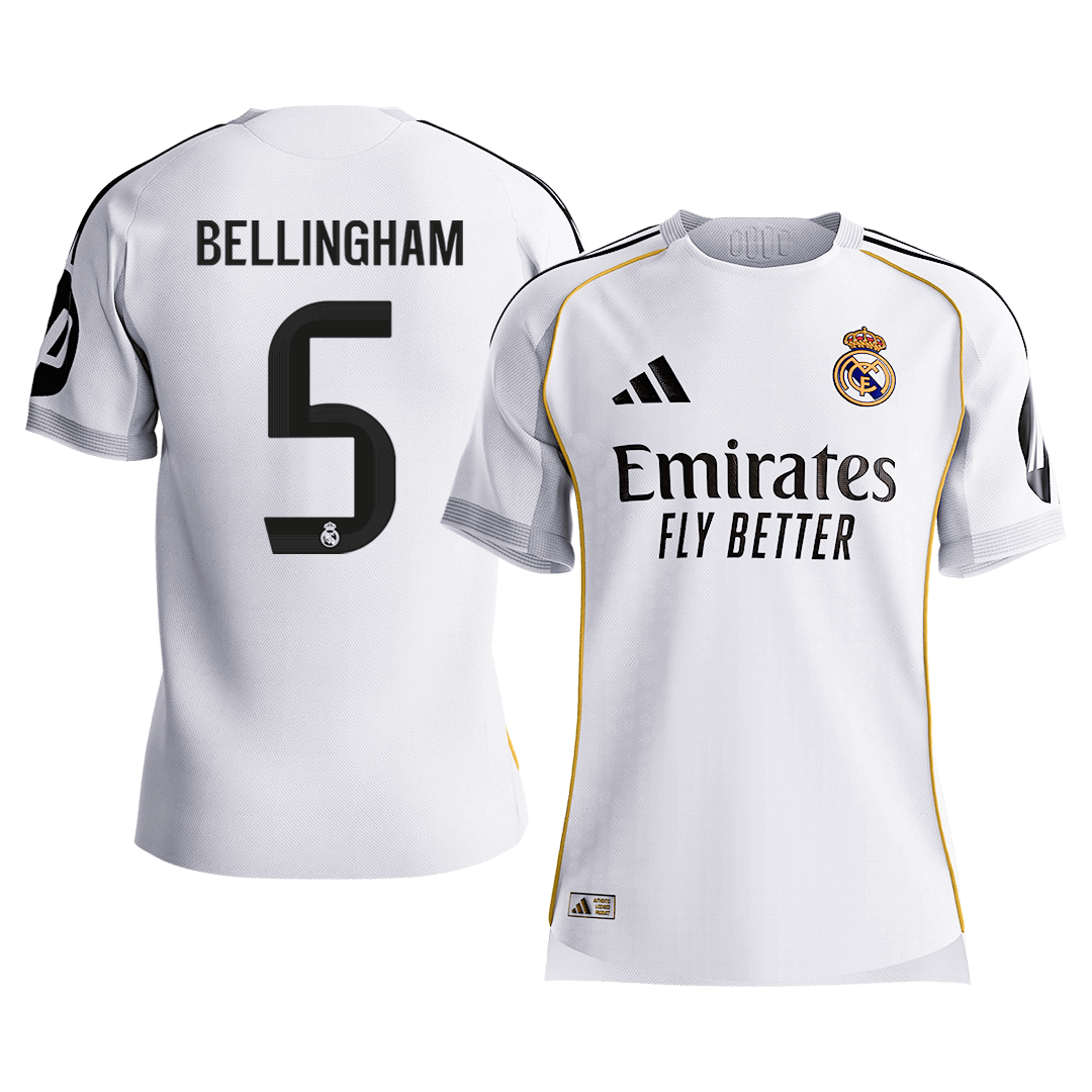 BELLINGHAM #5 Mens Real Madrid Home Jersey 2025/26 - Player Version (Slim Fit) [PREMIUM]
