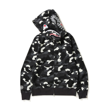 BAPE classic multi-color embroidery hooded cardigan