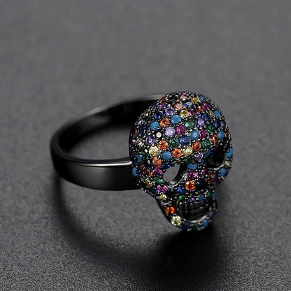 Calavera Skull Ring – CZ Crystal Iced Out Bling Gothic Punk Statement