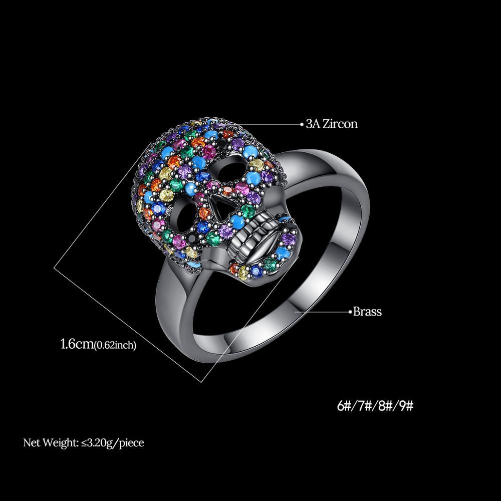 Calavera Skull Ring – CZ Crystal Iced Out Bling Gothic Punk Statement