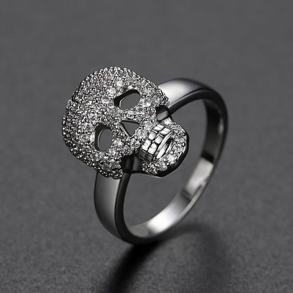 Calavera Skull Ring – CZ Crystal Iced Out Bling Gothic Punk Statement