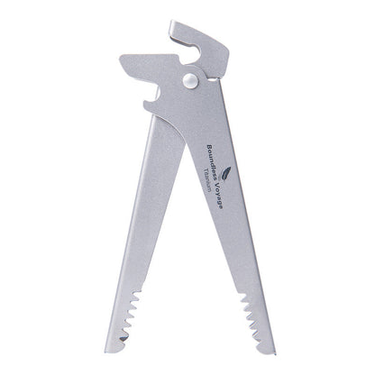 Camping Tool – Pure Titanium Tongs with 3-in-1 Pot Gripper, Bottle Opener & Wrench