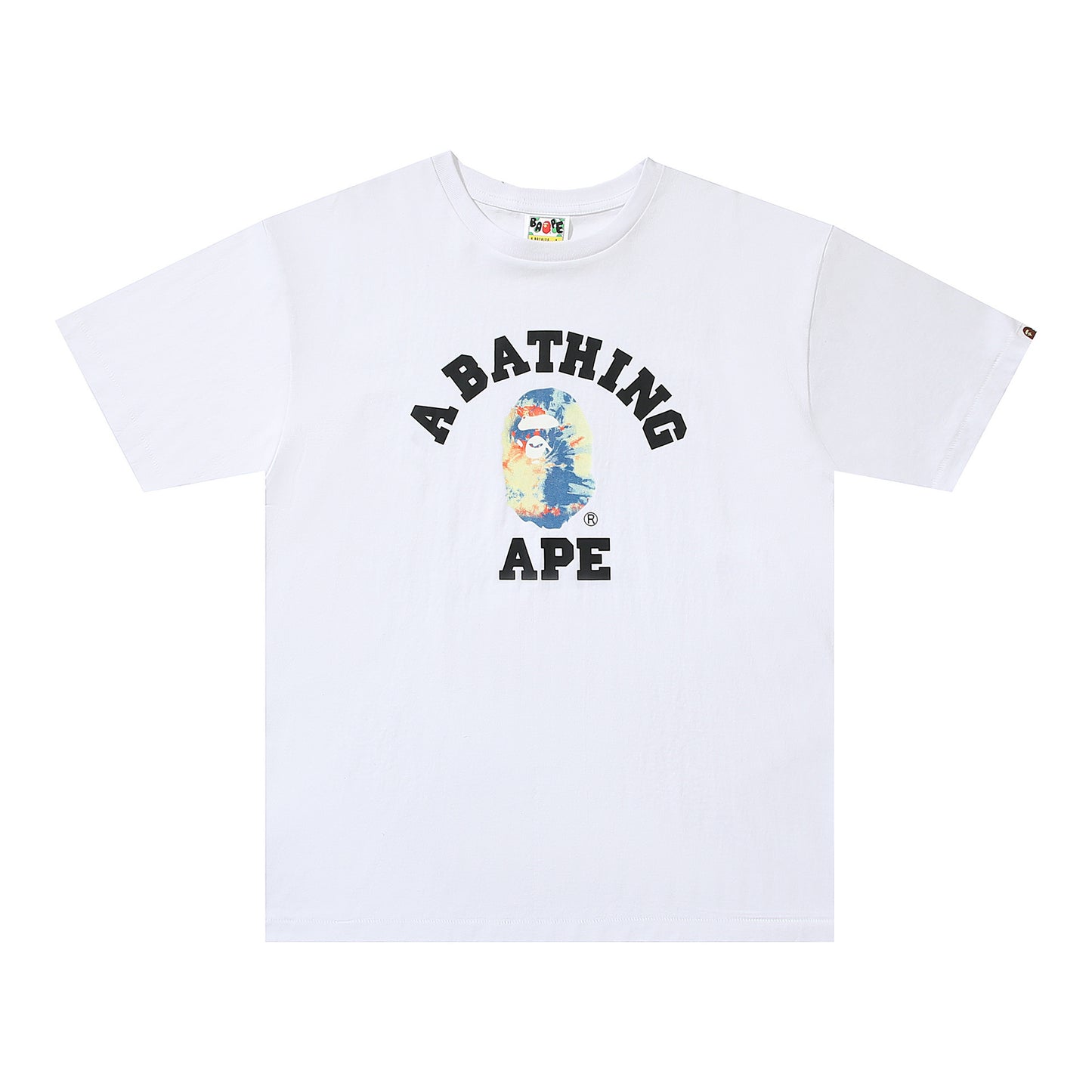 D003 Color Splash Collegiate Graphic T-Shirt - White