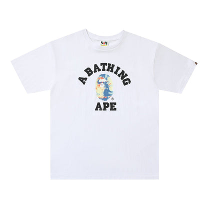 D003 Color Splash Collegiate Graphic T-Shirt - White
