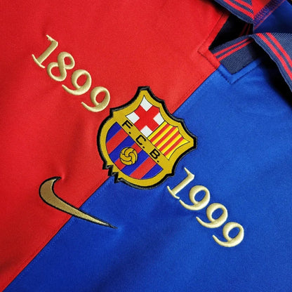Retro-Barcelona-Jersey-1899-1999-Anniversary-Football-Kit-Soccer-Shirt-Long-Sleeves