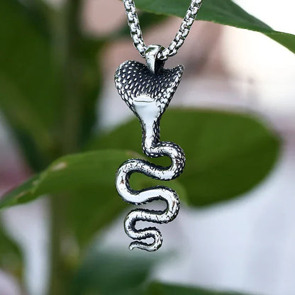 Cobra Snake Necklace – Gothic with 3D Pendant Punk Stainless Steel Box Chain