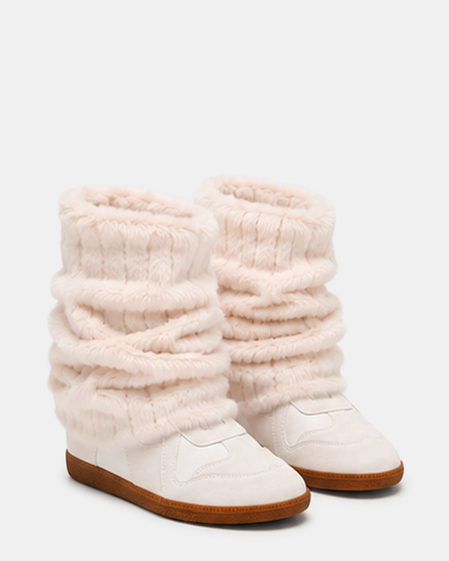 MAVIS FAUX FUR WHITE SUEDE