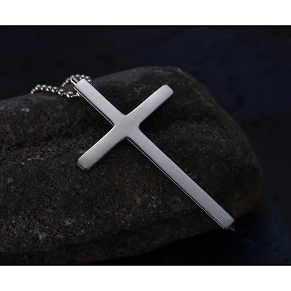 Cross Necklace – Stainless Steel Spike Pendant with Tungsten Tip Self Defense