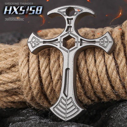 Cross Necklace – Zinc Alloy Self Defense Pendant with Bottle Opener Jewelry 74g