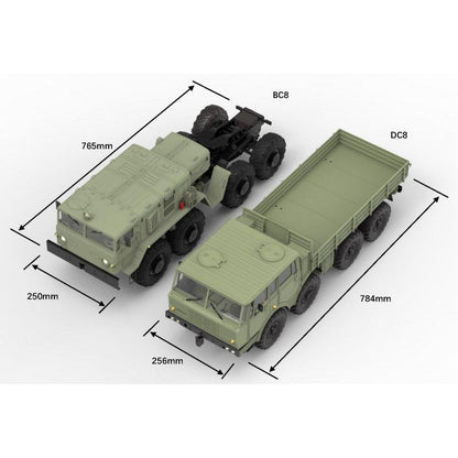 CROSSRC DC8 1/12 Scale 8x8 8WD RC Military Transport Truck Off-Road Crawler KIT/RTR
