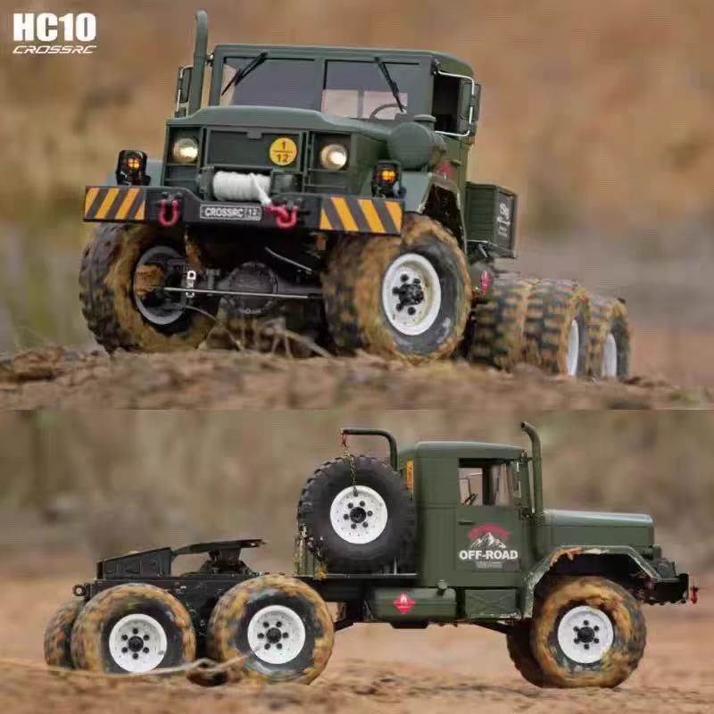 CROSSRC HC10 1/12 6WD 10-Tire RC Military Truck Dual Speed Off-Road Crawler KIT/RTR