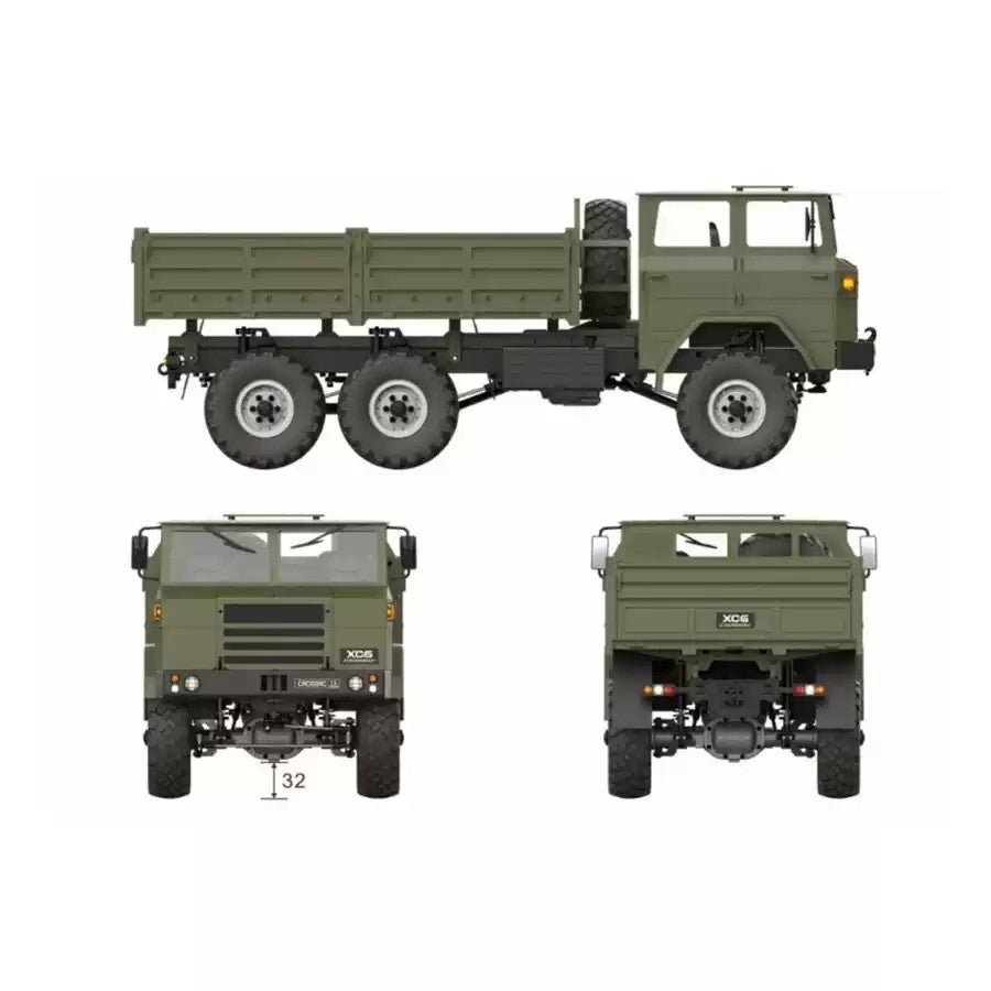 CROSSRC XC6 Pro 1/12 Scale 6WD RC Military Truck Dual Speed Off-Road Crawler RTR