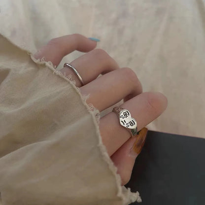 Crying Heart Signet Ring – Gothic Punk Vintage Adjustable Statement
