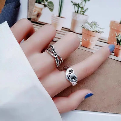 Crying Heart Signet Ring – Gothic Punk Vintage Adjustable Statement