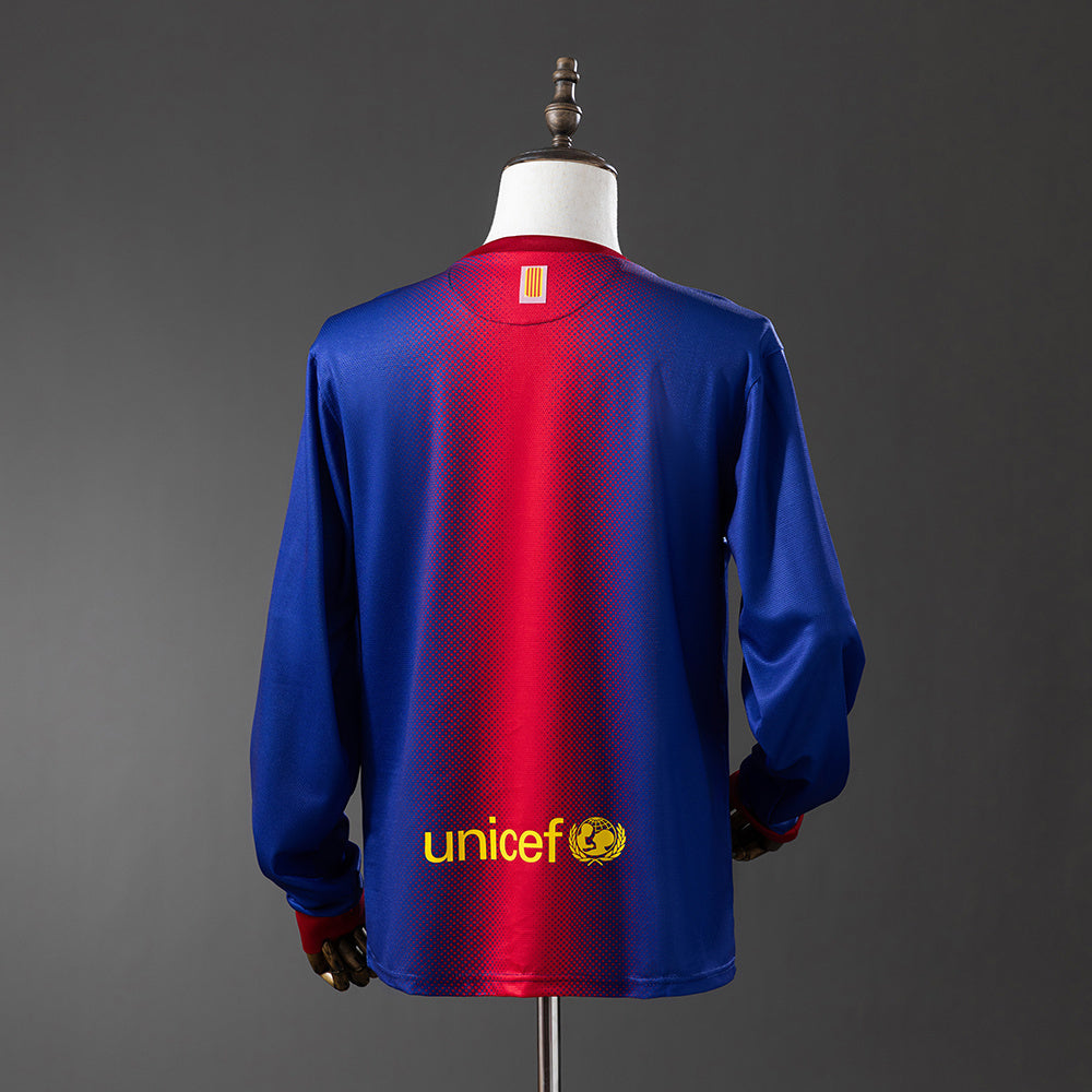 Barcelona Jersey 2012-13 Retro Home Football Kit Long Sleeves