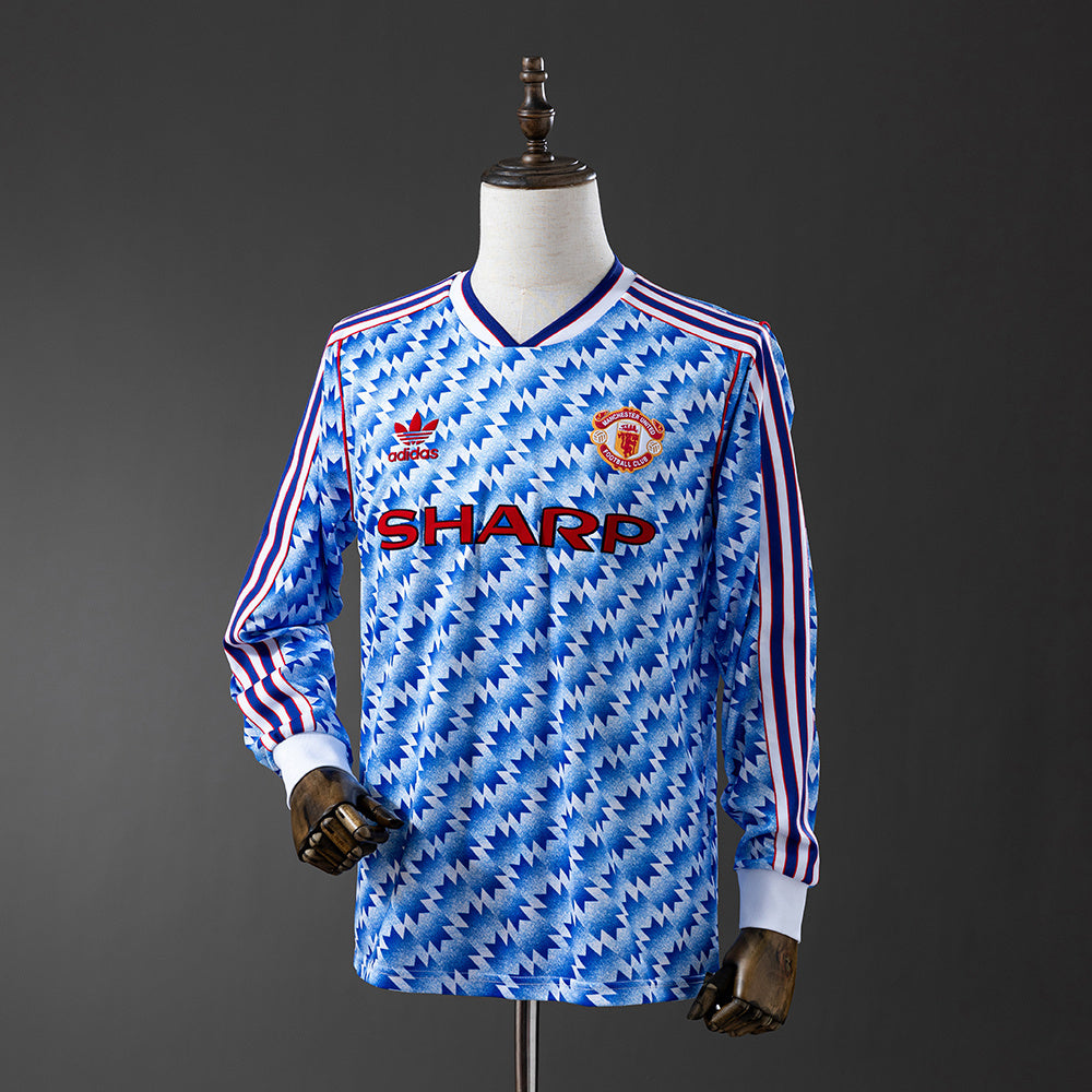 Manchester United Jersey 1990-92 Away Retro Kit Long Sleeve