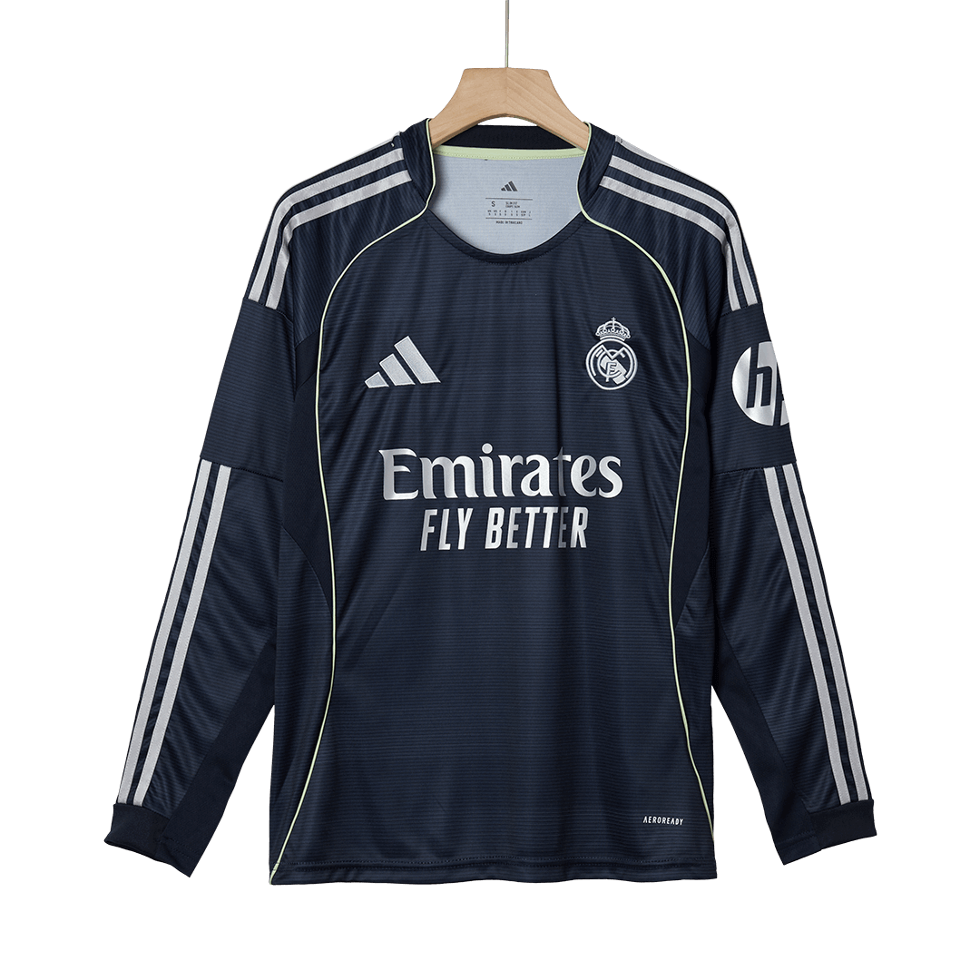 Mens Real Madrid Away Long Sleeve Jersey 2025/26