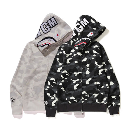 BAPE classic multi-color embroidery hooded cardigan
