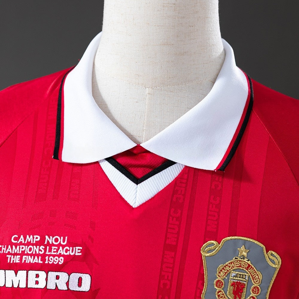 Manchester United Jersey 1999-00 Home Retro Kit Long Sleeves