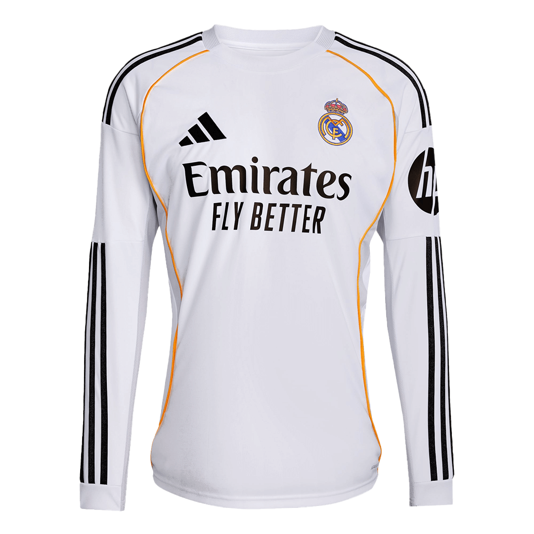 Mens Real Madrid Home Long Sleeve Jersey 2025/26