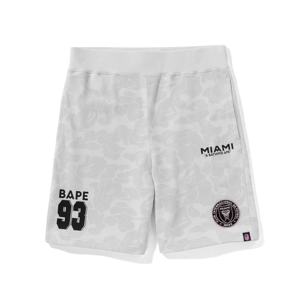 Bape Miami Short Sleeve Set 100% Cotton Round Embroidered Badge Unisex Loose T-Shirt