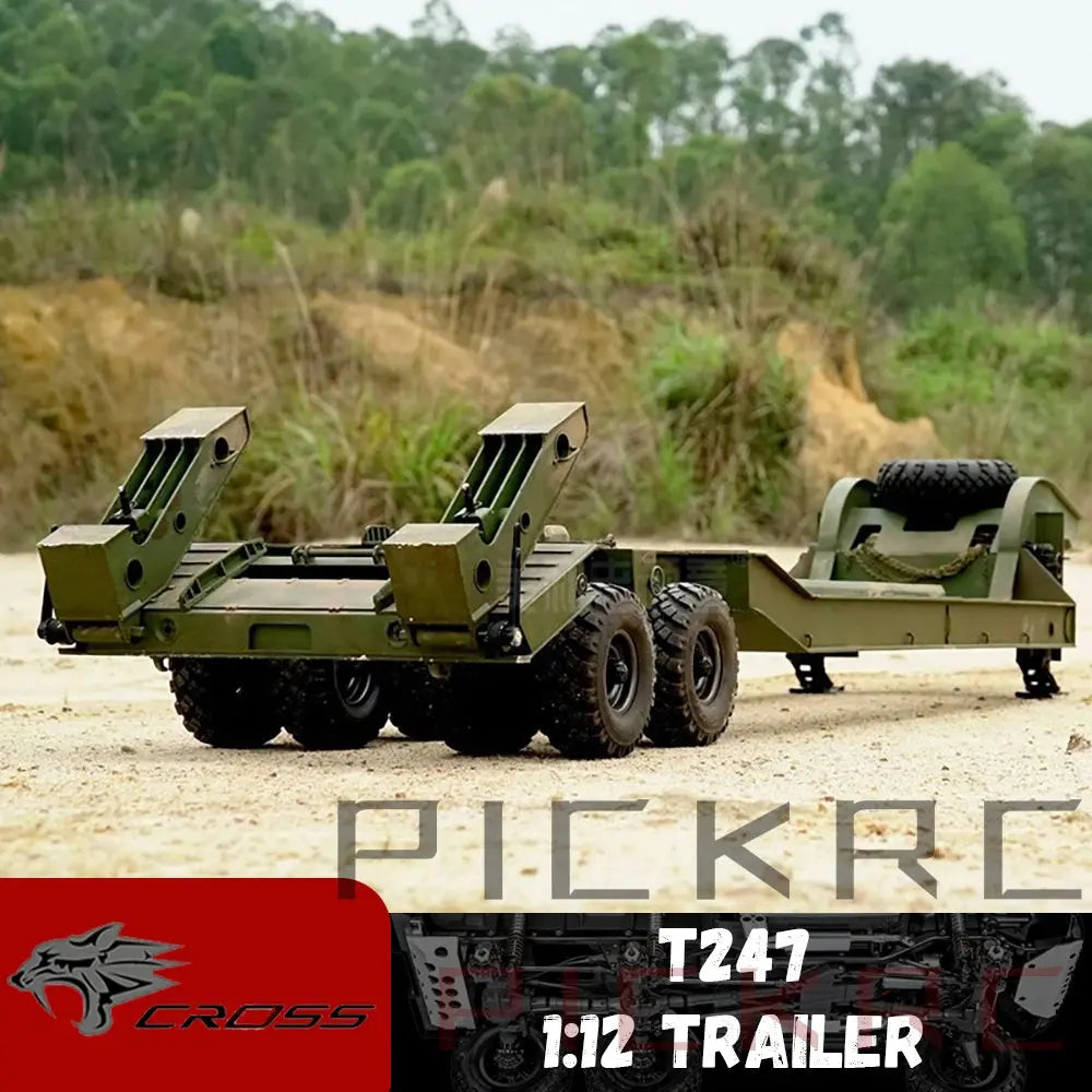 CROSSRC BC8 HG 1/12 Scale RC Military Tractor Truck Tail Lift Flat Trailer RTR
