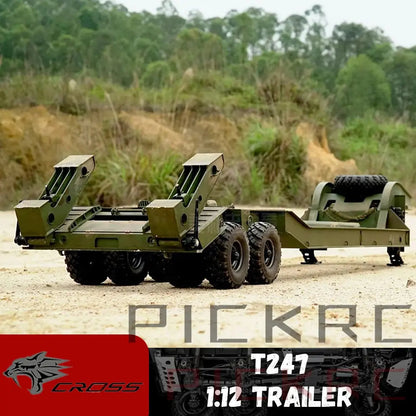 CROSSRC BC8 HG 1/12 Scale RC Military Tractor Truck Tail Lift Flat Trailer RTR