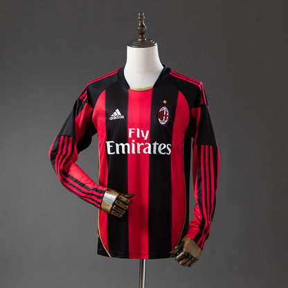 AC Milan Jersey 2010-11 Home Retro Kit Long Sleeves