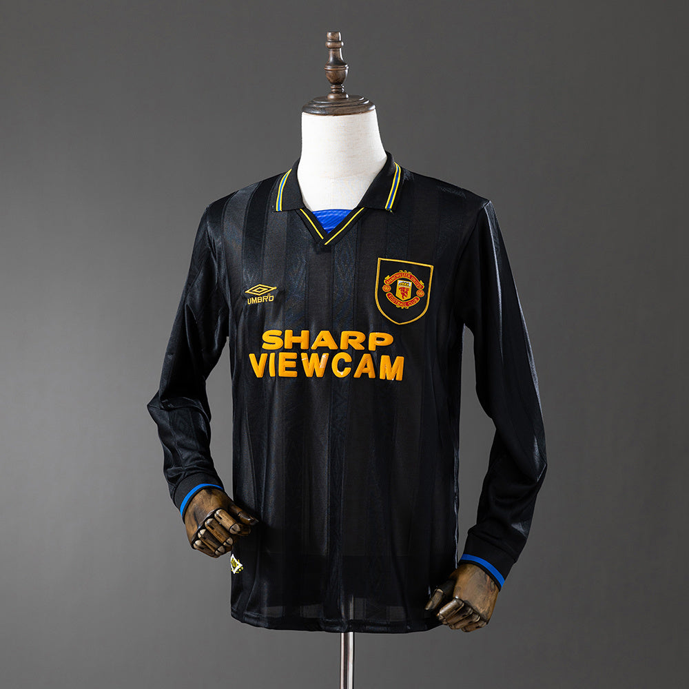 Manchester United Jersey 1993-95 Away Retro Football Kit Long Sleeves
