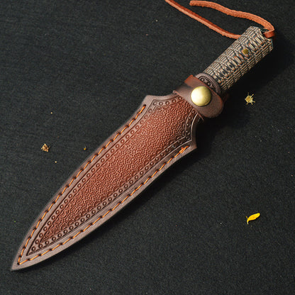 Damascus Fixed Blade Knife – Artisan with G10 Handle EDC for Everyday Utility, Collecting